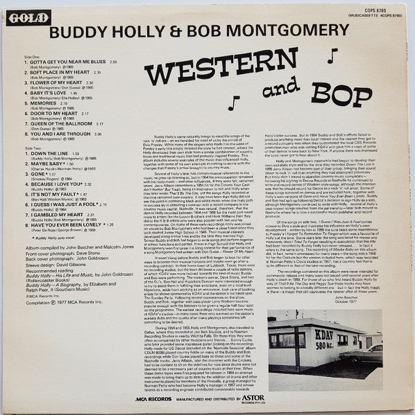 Buddy Holly, Bob Montgomery – Western And Bop (E/VG+) – LP, AU 1977 - Image 2