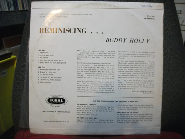 Buddy Holly – Reminiscing (VG/VG) – LP, AU 1963 - Image 2