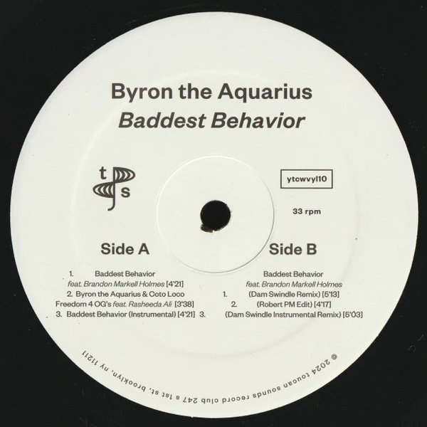 Byron The Aquarius – Baddest Behavior (VG+/Generic) – 12", US 2024 - Image 2