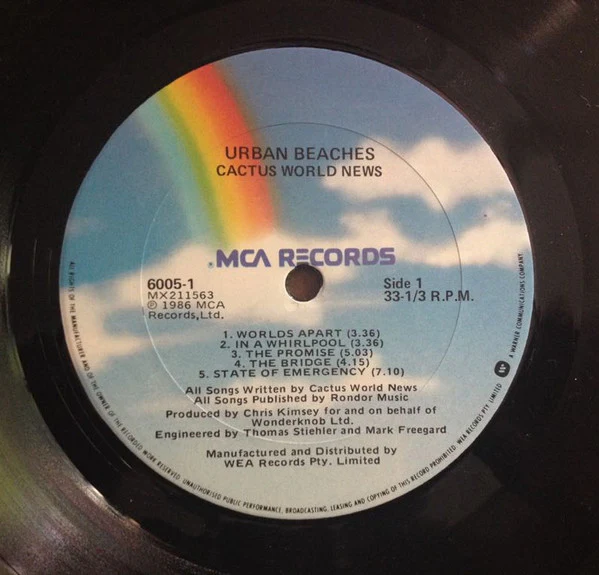 Cactus World News – Urban Beaches (NM/E) – LP, AU 1986 - Image 4