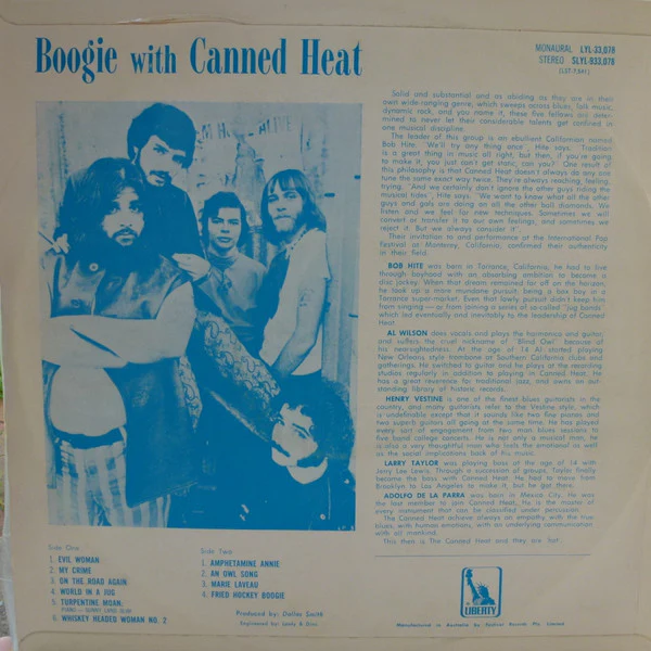 Canned Heat – Boogie With Canned Heat (VG/VG+) – LP, AU 1968 - Image 2