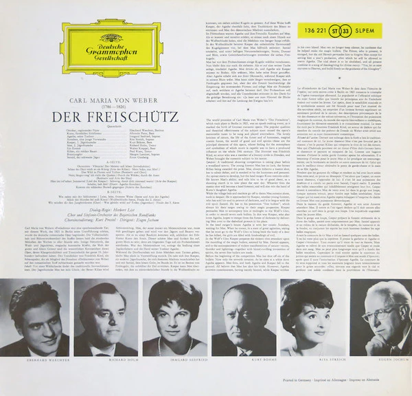 Carl Maria von Weber, Irmgard Seefried, Rita Streich, Kurt Böhme, Richard Holm, Eberhard Wächter, Eugen Jochum – Der Freischütz (VG+/E) – LP, DE - Image 2