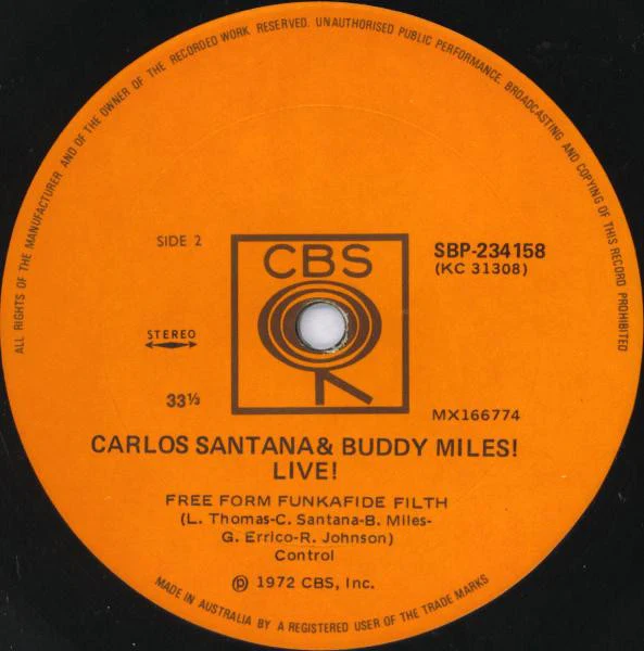 Carlos Santana, Buddy Miles – Carlos Santana And Buddy Miles! Live! (VG+/VG+) – LP, AU 1972 - Image 3