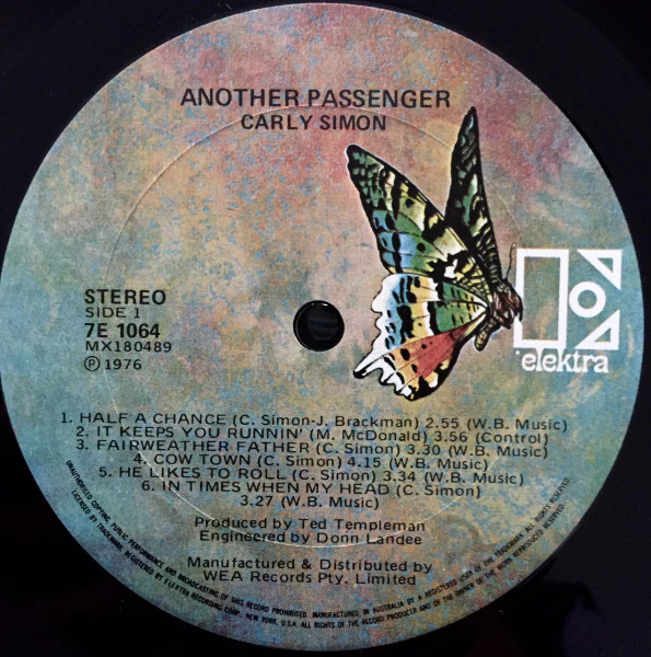 Carly Simon – Another Passenger (VG+/VG+) – LP, AU - Image 3