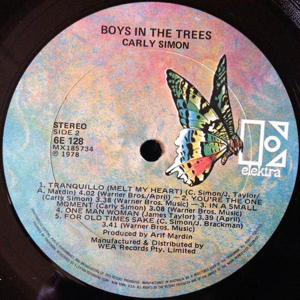 Carly Simon – Boys In The Trees (VG/VG+) – LP, AU 1978 - Image 7