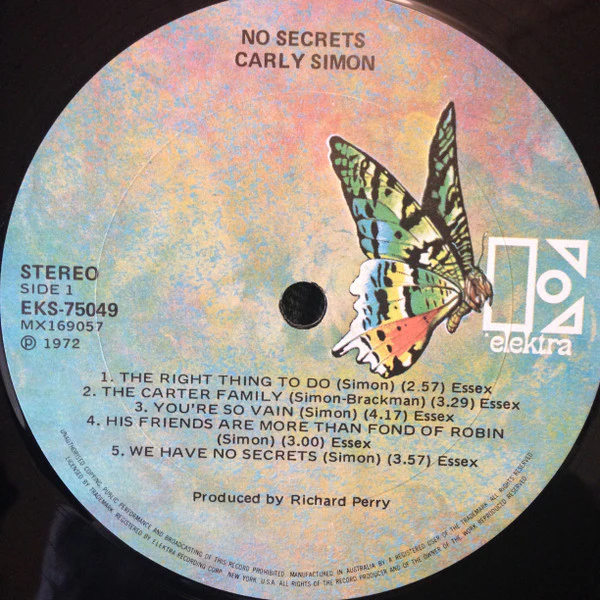 Carly Simon – No Secrets (VG/G+) – LP, AU 1972 - Image 4