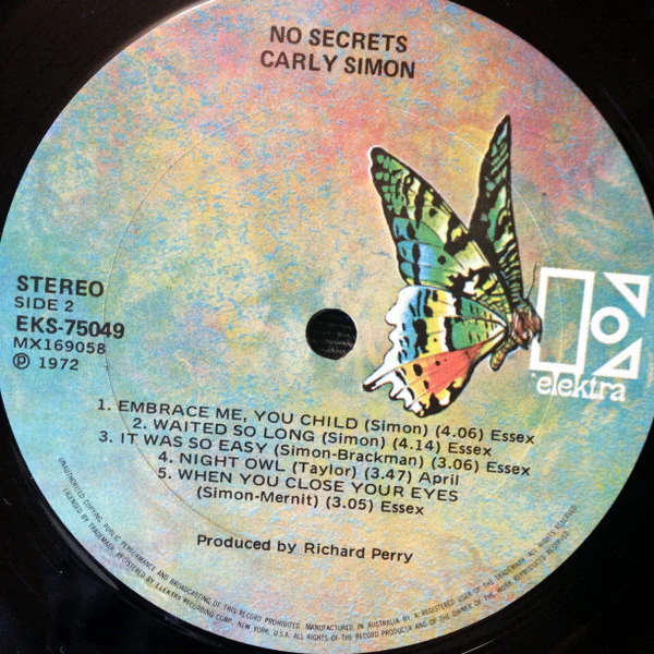 Carly Simon – No Secrets (VG/G+) – LP, AU 1972 - Image 5