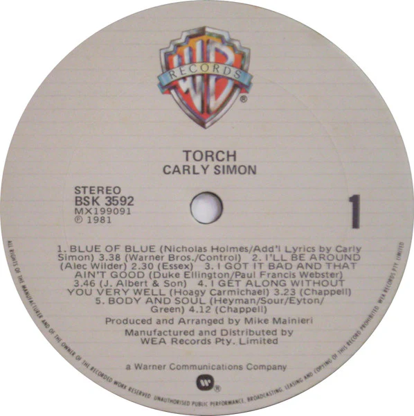 Carly Simon – Torch (VG+/VG) – LP, AU 1981 - Image 3