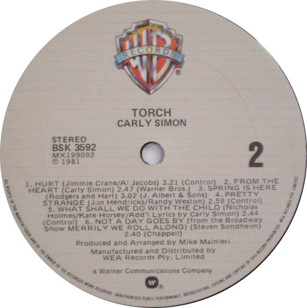 Carly Simon – Torch (VG+/VG) – LP, AU 1981 - Image 4