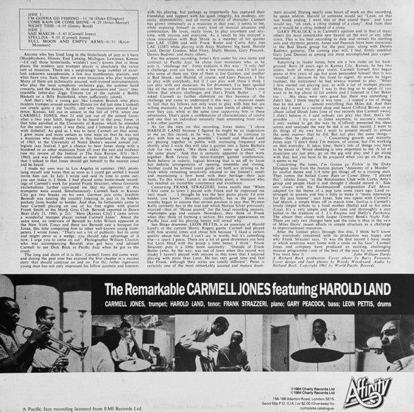 Carmell Jones, Harold Land – The Remarkable Carmell Jones (VG+/VG+) – LP, UK 1984 - Image 2