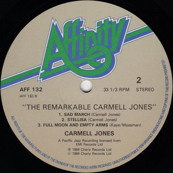 Carmell Jones, Harold Land – The Remarkable Carmell Jones (VG+/VG+) – LP, UK 1984 - Image 4