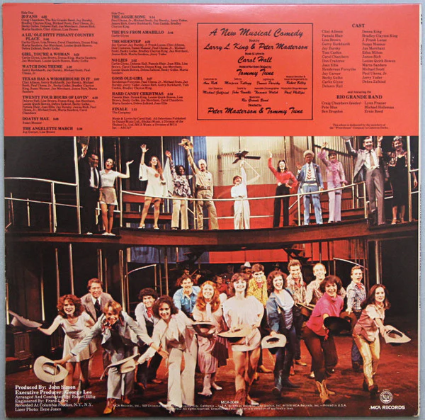 Carol Hall, "The Best Little Whorehouse In Texas" Cast – The Best Little Whorehouse In Texas (VG+/E) – LP, US 1978 - Image 2
