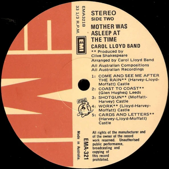 Carol Lloyd Band – Mother Was Asleep At The Time (VG/VG) – LP, AU 1976 - Image 4