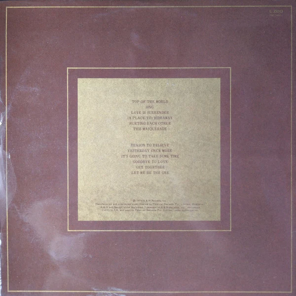 Carpenters – Great Hits Of The Carpenters Vol II 1969-1973 (VG+/VG+) – LP, AU 1974 - Image 2