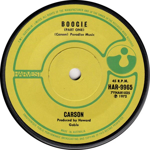 Carson – Boogie (Part One) (VG+/VG+) – 7", AU 1972