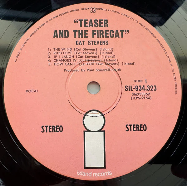 Cat Stevens – Teaser And The Firecat (VG/VG+) – LP, AU 1971 - Image 4