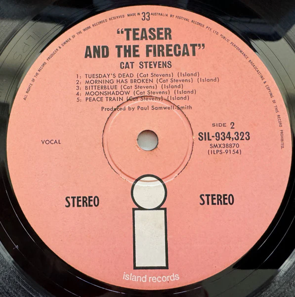 Cat Stevens – Teaser And The Firecat (VG/VG+) – LP, AU 1971 - Image 5