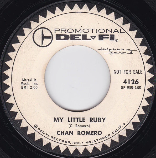 Chan Romero – I Don't Care Now / My Little Ruby (VG/Generic) – 7", US 1959 - Image 2