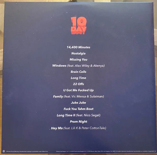 Chance The Rapper – 10 Day (M/M) – 2xLP, US 2019 - Image 3