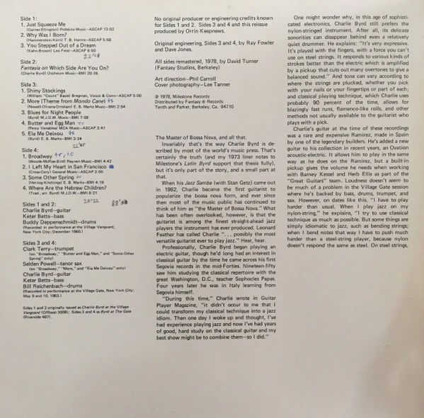 Charlie Byrd – In Greenwich Village (VG/VG+) – 2xLP, US 1978 - Image 2