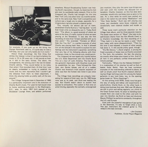 Charlie Byrd – In Greenwich Village (VG/VG+) – 2xLP, US 1978 - Image 3