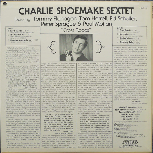 Charlie Shoemake Sextet – Cross Roads (E/NM) – LP, US 1982 - Image 2