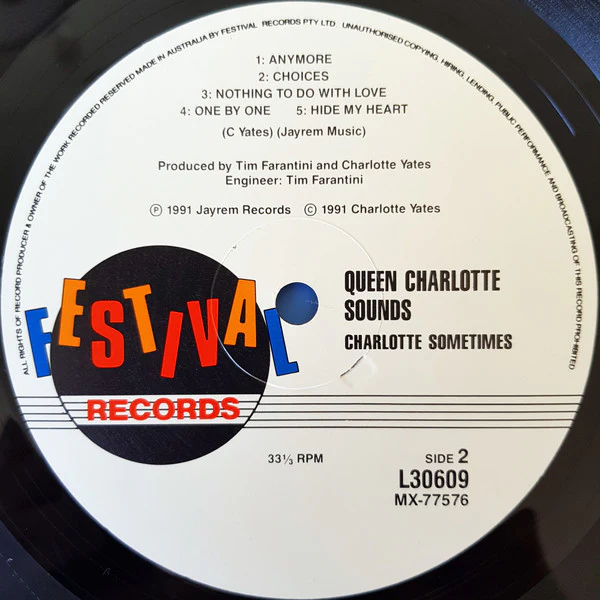 Charlotte Sometimes – Queen Charlotte Sounds (E/VG+) – LP, AU 1991 - Image 4