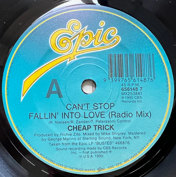 Cheap Trick – Can't Stop Fallin' Into Love (E/VG+) – 7", AU 1990 - Image 3