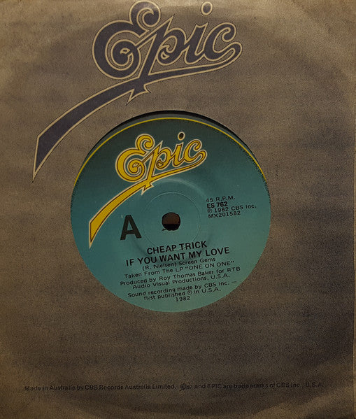 Cheap Trick – If You Want My Love (VG+/Generic) – 7", AU 1982 - Image 3