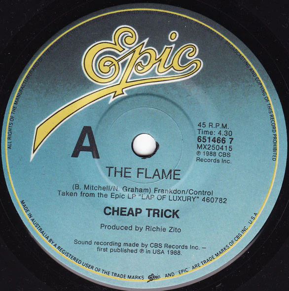 Cheap Trick – The Flame (VG+/VG+) – 7", AU 1988 - Image 2