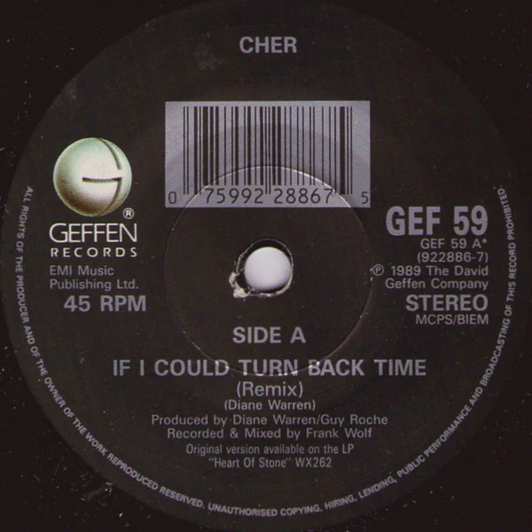 Cher – If I Could Turn Back Time (VG/VG+) – 7", UK 1989 - Image 3