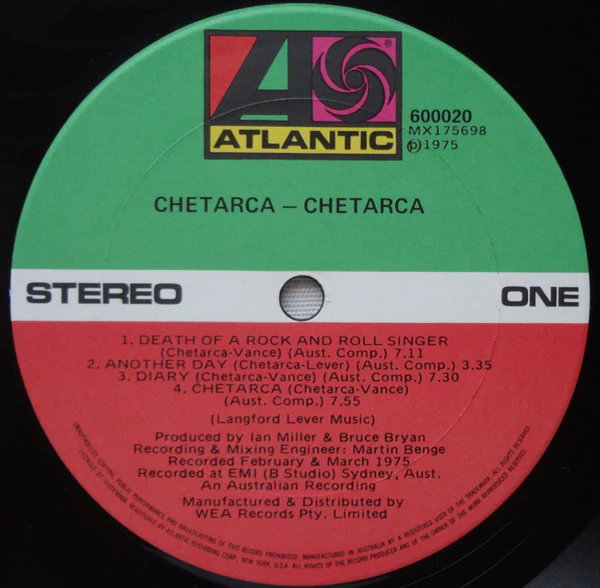 Chetarca – Chetarca (G+/G+) – LP, AU 1975 - Image 3