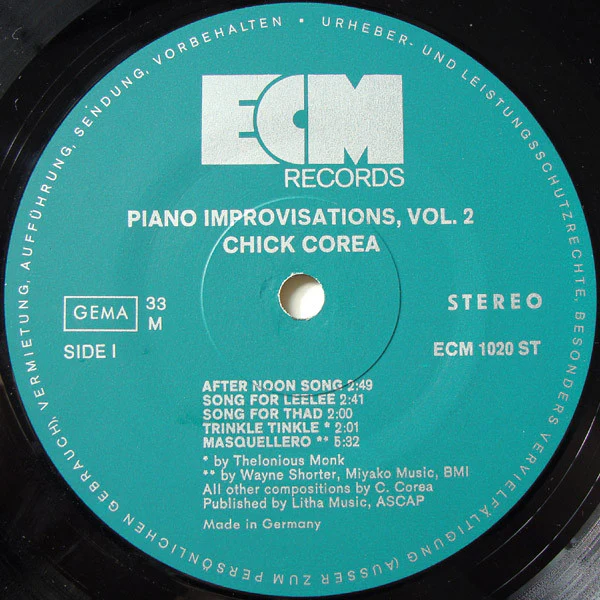 Chick Corea – Piano Improvisations Vol. 2 (VG/G+) – LP, DE 1972 - Image 3