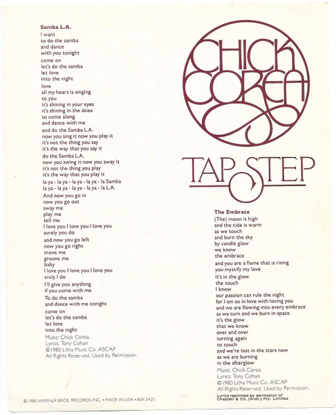 Chick Corea – Tap Step (E/VG+) – LP, AU 1980 - Image 5