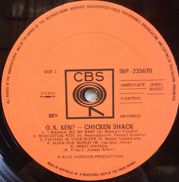 Chicken Shack – O.K. Ken? (VG+/VG+) – LP, AU 1969 - Image 4