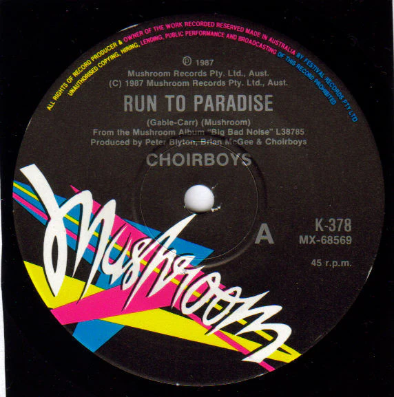 Choirboys – Run To Paradise (VG+/Generic) – 7", AU 1987