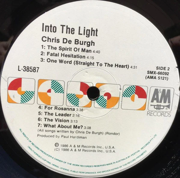 Chris de Burgh – Into The Light (VG+/VG) – LP, AU 1986 - Image 6