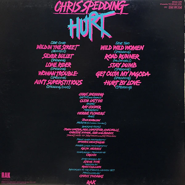 Chris Spedding – Hurt (VG+/VG) – LP, AU 1977 - Image 2