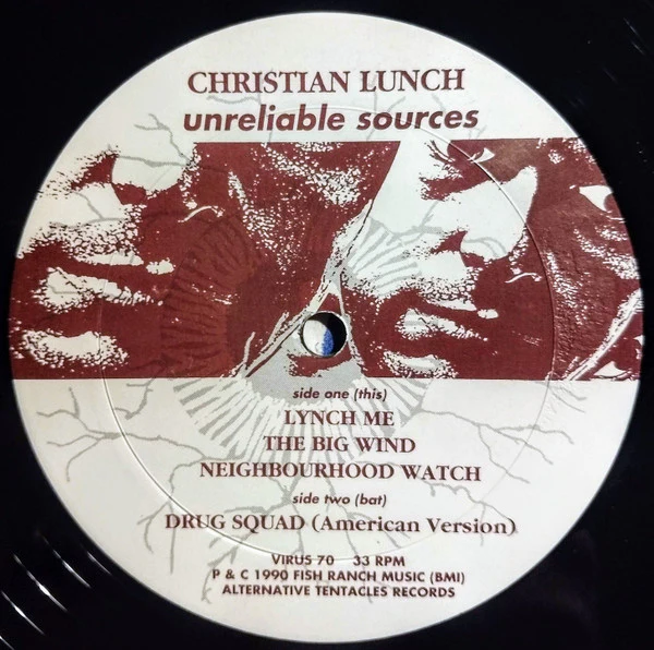 Christian Lunch – Unreliable Sources (The Chicago Mix) (VG/VG+) – 12", US 1990 - Image 3
