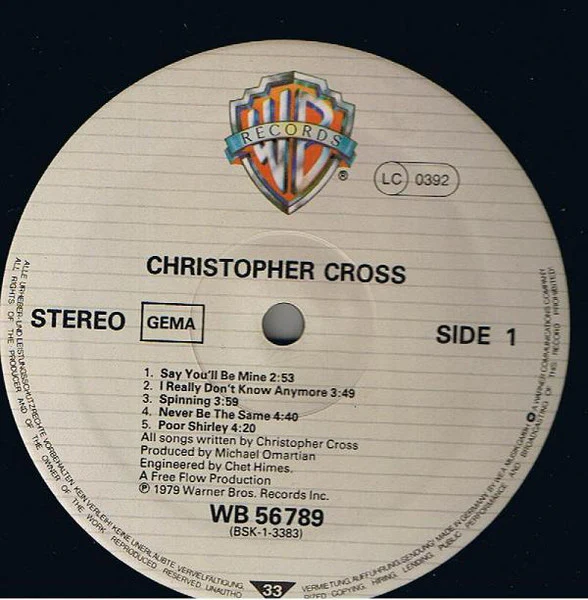 Christopher Cross – Christopher Cross (VG+/VG+) – LP, DE 1979 - Image 3