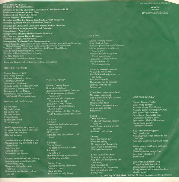 Christopher Cross – Christopher Cross (VG+/VG+) – LP, DE 1979 - Image 6