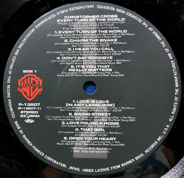 Christopher Cross – Every Turn Of The World (E/VG+) – LP, JP 1985, With OBI - Image 3