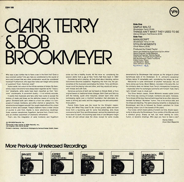 Clark Terry, Bob Brookmeyer – Clark Terry & Bob Brookmeyer (VG+/VG+) – LP, DE 1974 - Image 2