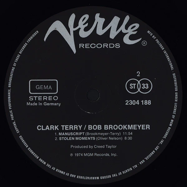 Clark Terry, Bob Brookmeyer – Clark Terry & Bob Brookmeyer (VG+/VG+) – LP, DE 1974 - Image 4