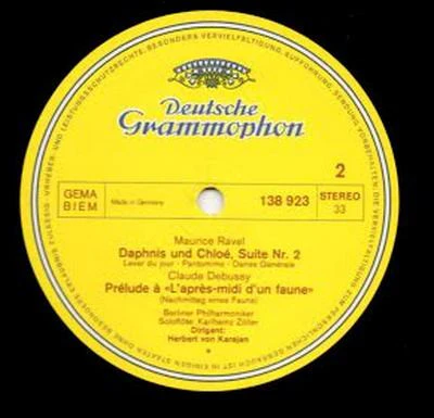 Claude Debussy, Maurice Ravel, Berliner Philharmoniker, Herbert von Karajan – La Mer · Prélude À L'Après-Midi D'Un Faune / Daphnis Et Chloé, Suite N° 2 (VG+/VG) – LP, DE 1974 - Image 3