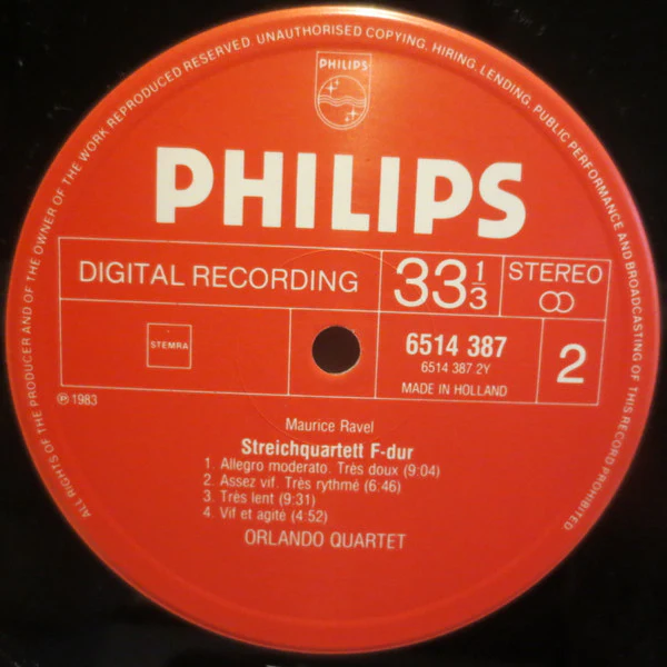 Claude Debussy, Maurice Ravel, Orlando Quartet – String Quartets • Streichquartette (NM/VG+) – LP, NL 1983 - Image 4
