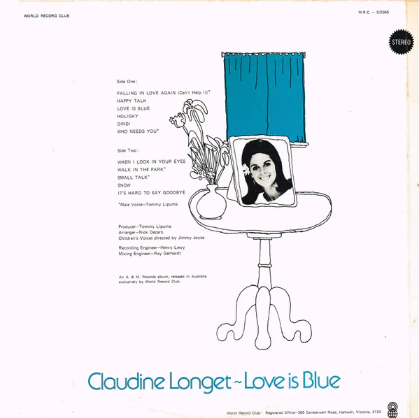 Claudine Longet – Love Is Blue (E/E) – LP, AU 1973 - Image 2