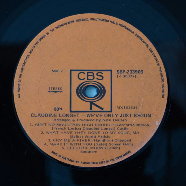 Claudine Longet – We've Only Just Begun (VG/VG+) – LP, AU 1971 - Image 4