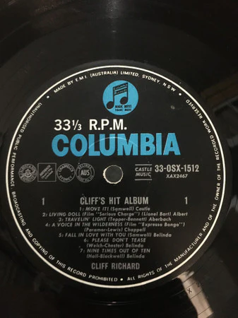 Cliff Richard – Cliff's Hit Album (VG+/VG) – LP, AU 1964 - Image 3