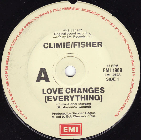 Climie Fisher – Love Changes (Everything) (VG+/Generic) – 7", AU 1987
